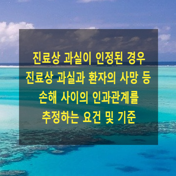  진료상 과실이 인정된 경우 진료상 과실과 환자의 사망 등 손해 사이의 인과관계를 추정하는 요건 및 기준