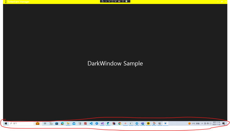  [WPF] Jamesnet.Wpf DarkThemeWindow - TaskBar 숨김기능