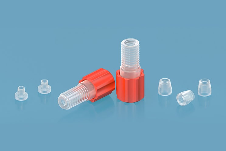  [Fitting] Pre-torque Flangeless Fittings two-piece set UNF나사탭 연결 아답터 피팅 PP,PTFE 재질 1/4-28UNF Thread