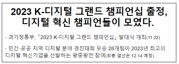2023 K-디지털 그랜드 챔피언십 발대식 개최