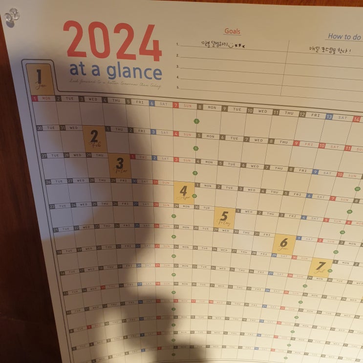 연간 주간 일간 스케쥴러로 2024 목표 계획 짜봄
