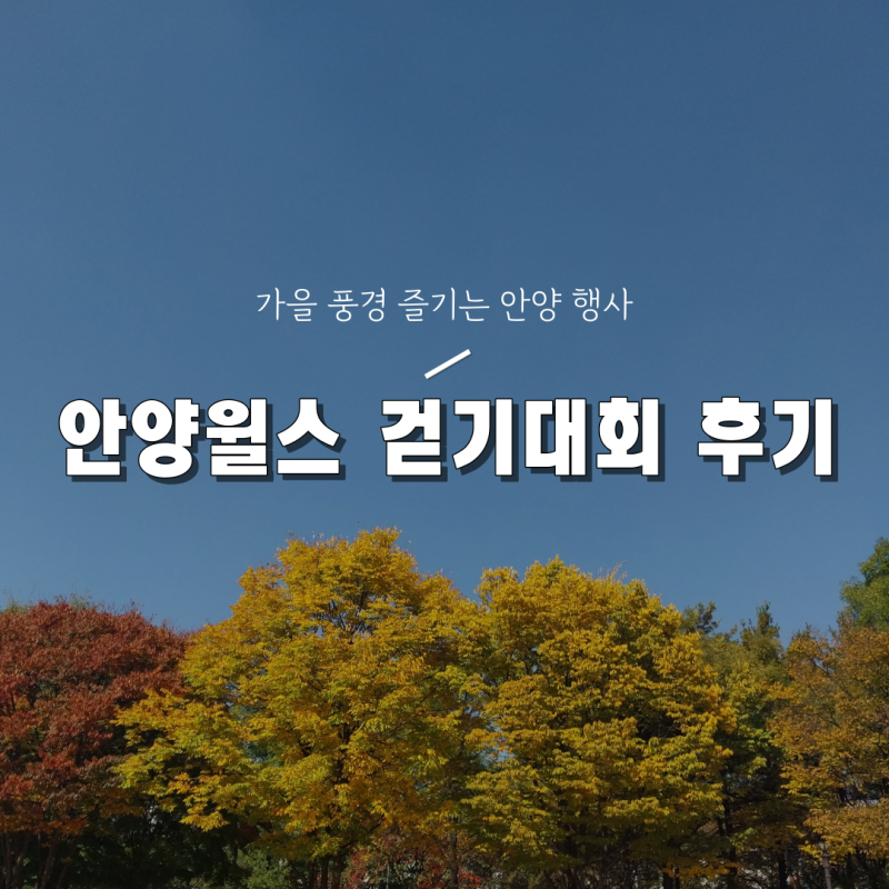 [안양 가을 행사] 제6회 안양윌스 걷기대회 후기
