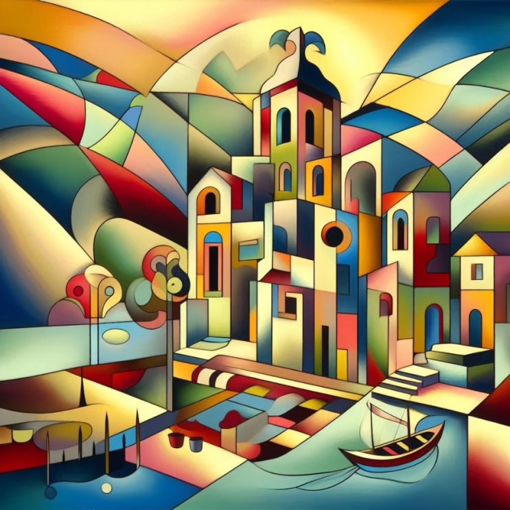  DALL-E(달리)를 이용한 이미지 생성사례 / Memories of wonderful place, cubism /디지털콘텐츠큐레이터 황선웅