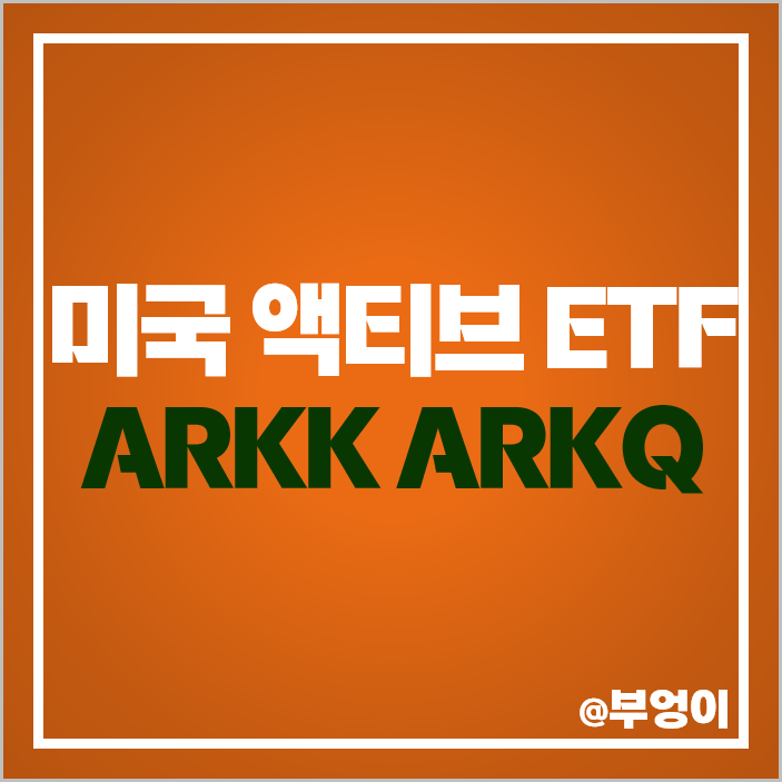 미국 액티브 ETF 캐시우드 혁신 주식 ARKK 로봇 관련주 ARKQ