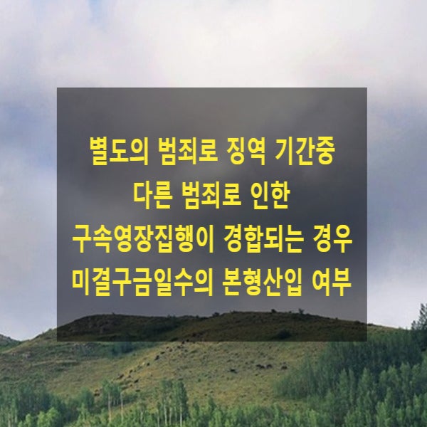  별도의 범죄로 징역 기간중 다른 범죄로 인한 구속영장집행이 경합되는 경우 미결구금일수의 본형산입 여부