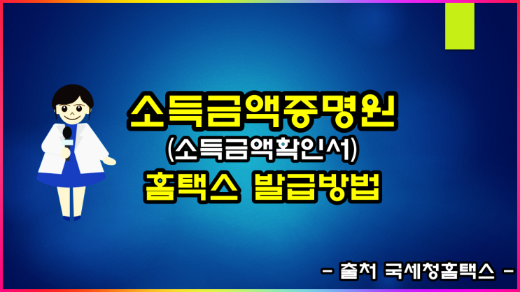  소득금액증명원 인터넷 발급 방법(ft 소득확인 증명서)