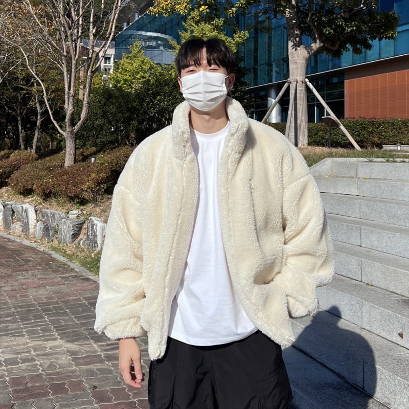 남자 양털 후리스 집업 쉐르파 자켓 겨울 코디