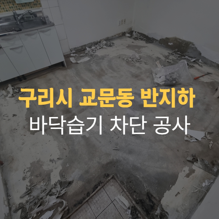  반지하 곰팡이 바닥 습기는 방습 공사를 해야해요.  (구리 교문동)