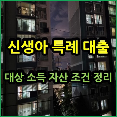  신생아 특례 대출 대상 소득 자산 조건 정리