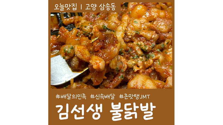 배달의민족 김선생 불닭발 삼송원흥점 직화무뼈닭발세트 존맛탱