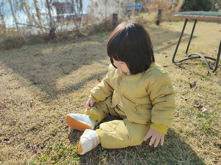  안감 기모 아기깔깔이 하나로 17개월 아기 올 겨울 코디 끝