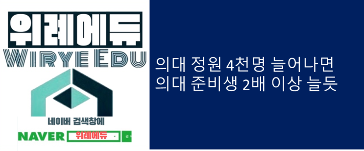  의대 정원 4천명 늘어나면 의대 준비생 2배 이상 늘듯