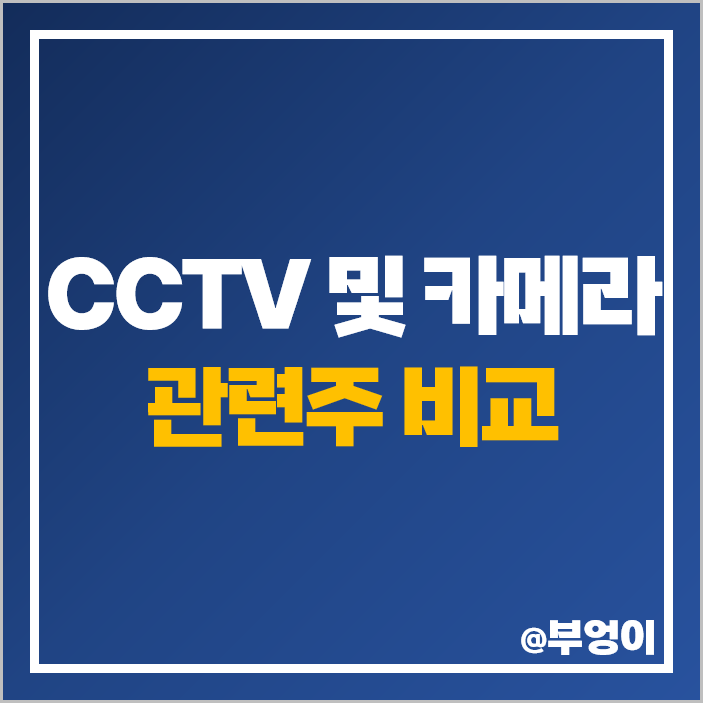 CCTV 관련주 감시 카메라 대장주 코맥스 주식 아이디스 주가