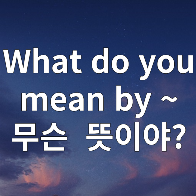  비즈니스 영어회화 what do you mean by that