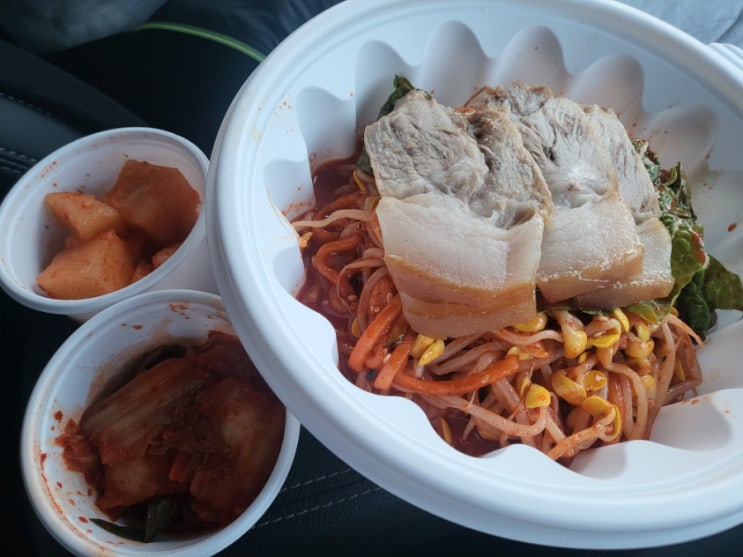  제주공항 맛집 3대 고기국수 자매국수 본점 비빔국수 포장