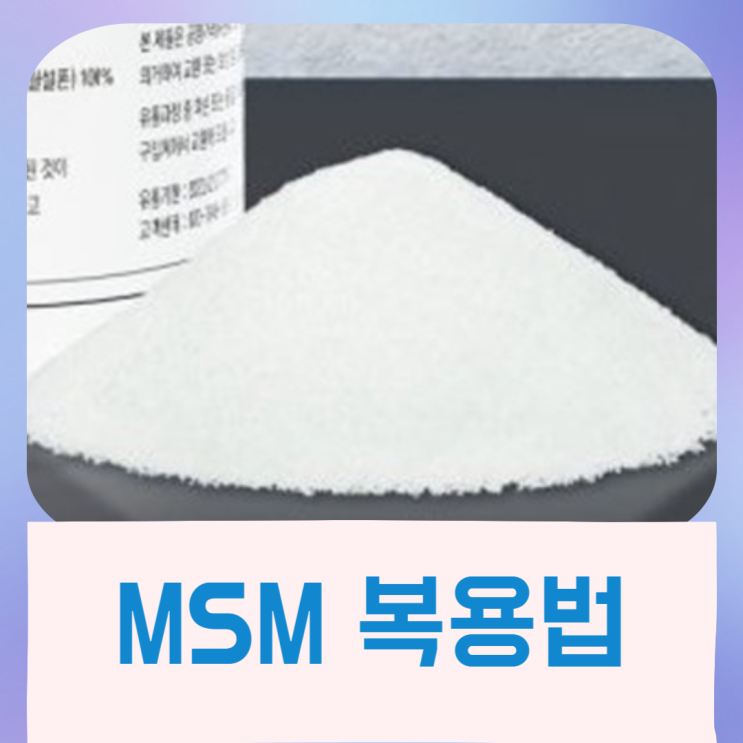  MSM 복용법 효능 고르는법 : 자가면역질환 예방하기