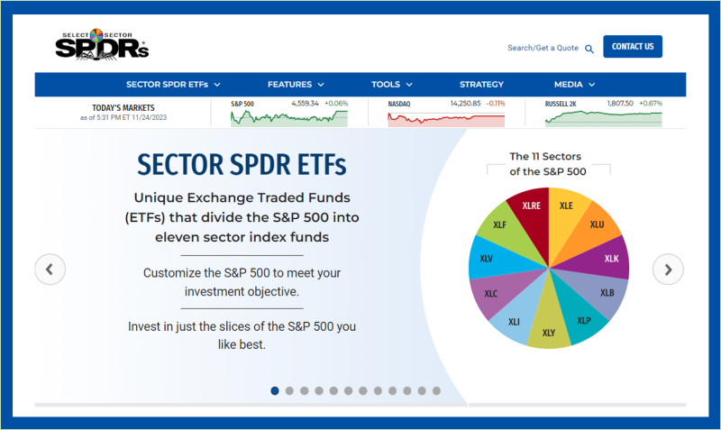 미국 주식 섹터별 ETF로 시황 파악하기, Sector SPDR ETFs 사이트 활용 방법 : 네이버 블로그