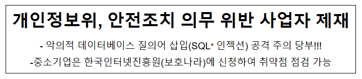 개인정보위, 안전조치 의무 위반 사업자 제재