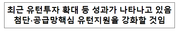 최근 유턴투자 확대 등 성과가 나타나고 있음 첨단공급망핵심 유턴지원을 강화할 것임 최근 유턴투자 확대 등 성과가 나타나고 있음 첨단공급망핵심 유턴지원을 강화할 것임