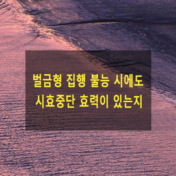  벌금형 집행 불능시에도 시효중단 효력이 있는지(벌금형집행와 시효중단)