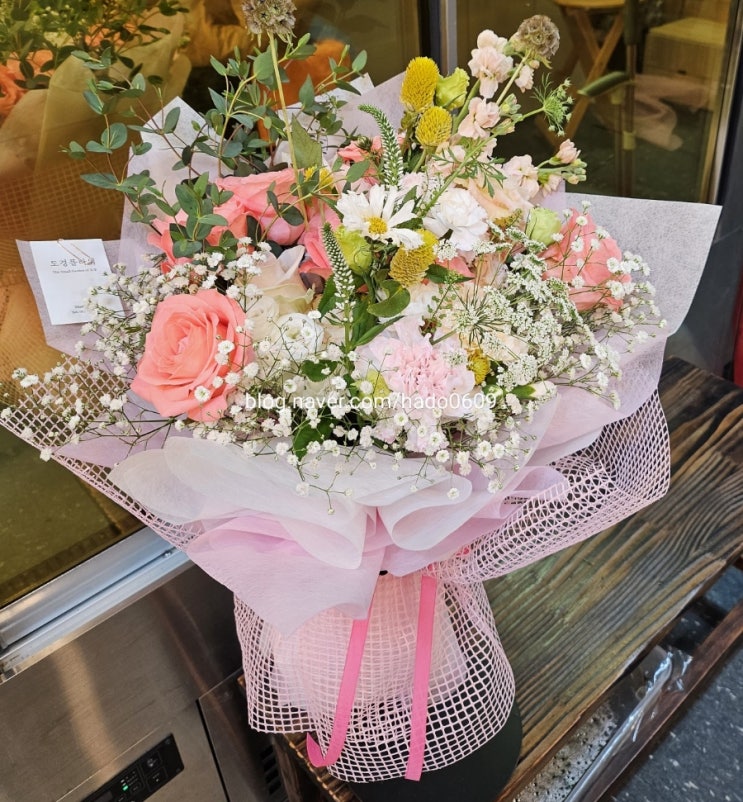  러블리 핑크 꽃다발 전주 인후동 꽃집 도경플라워