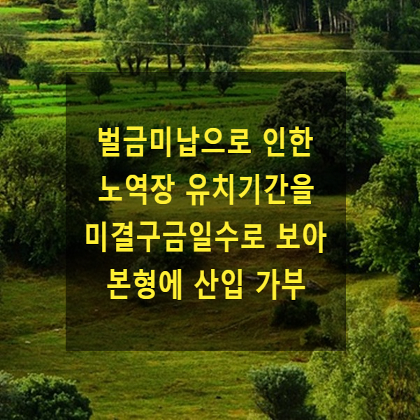  벌금미납으로 인한 노역장 유치기간을 미결구금일수로 보아 본형에 산입하여야 하는지