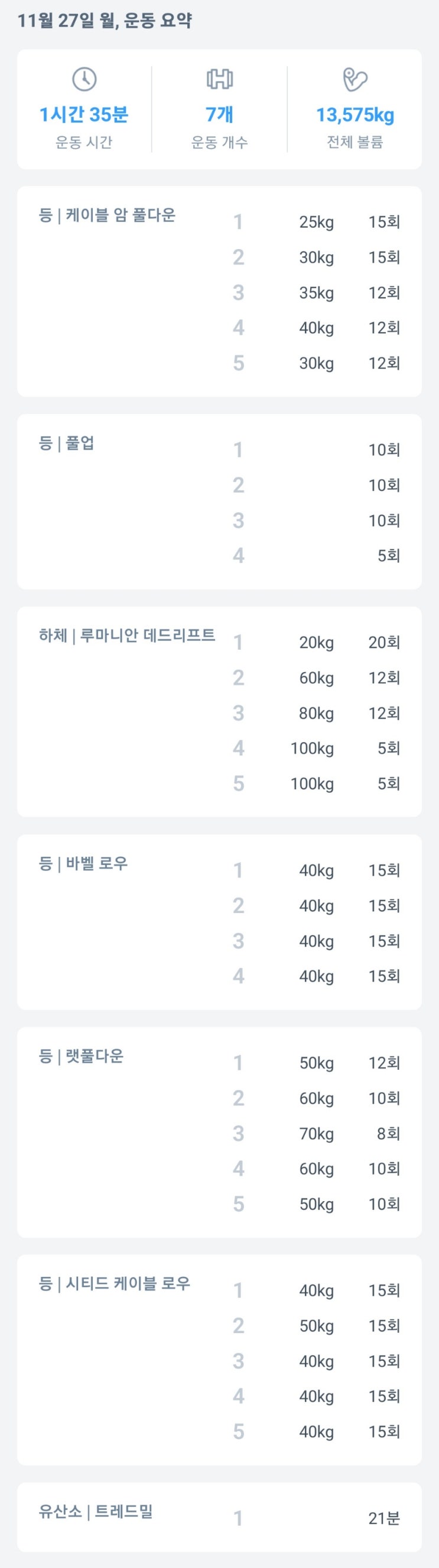  운동 일지#20