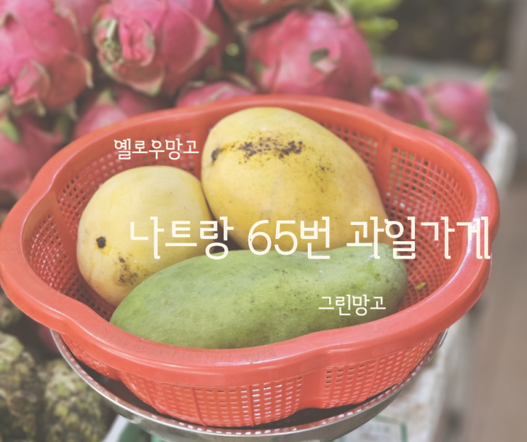  나트랑 65번 과일가게 컷팅포장 과일금액