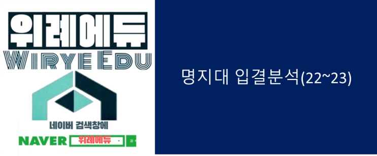  명지대 정시 입결 분석(22~23)