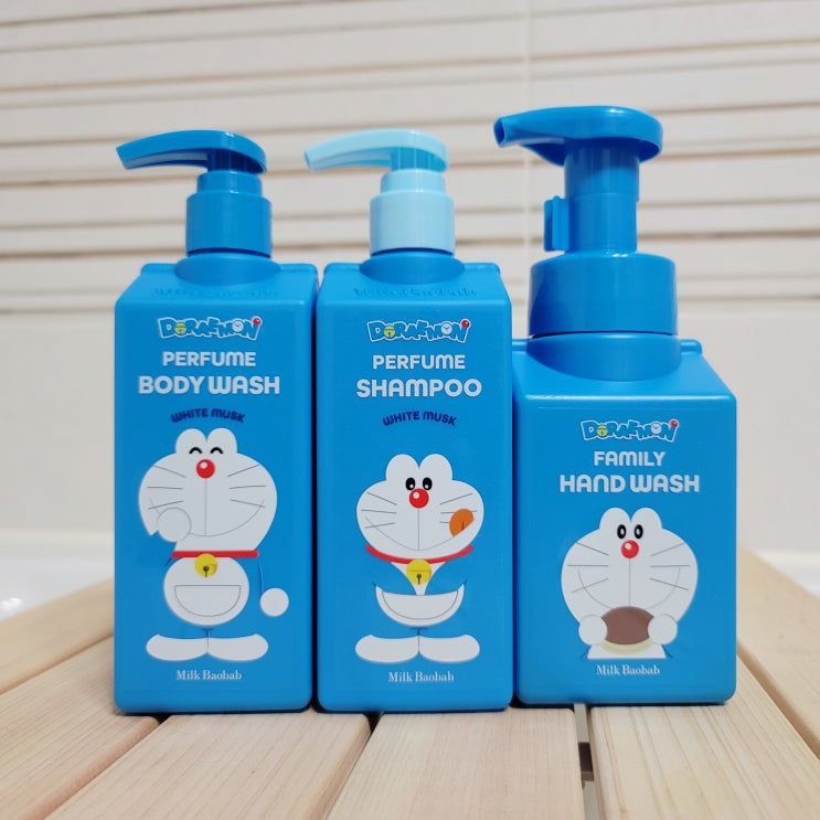  키덜트를 위한 올리브영 선물 추천, 도라에몽 퍼퓸 샴푸 화이트머스크!