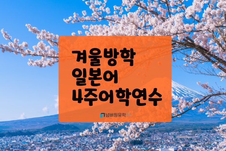  가성비가 좋은 겨울방학 일본어 연수 떠나세요  4주학비 108만원!