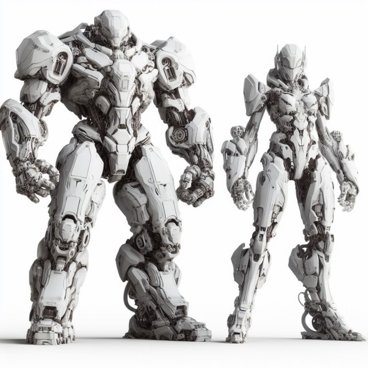 백색계열 로봇 군단 디자인
