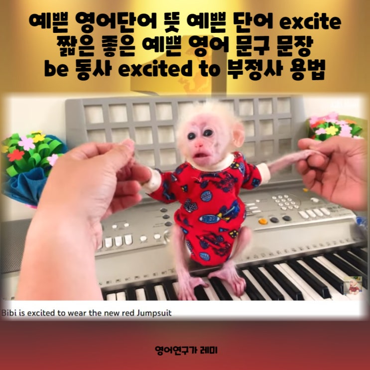 예쁜 영어단어 뜻 예쁜 단어 excite 짧은 좋은 예쁜 영어 문구 문장 be 동사 excited to 부정사 용법