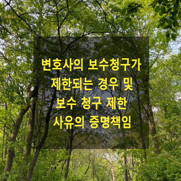  변호사의 성공보수 청구가 제한되는 경우 및 보수 청구 제한 사유의 증명책임