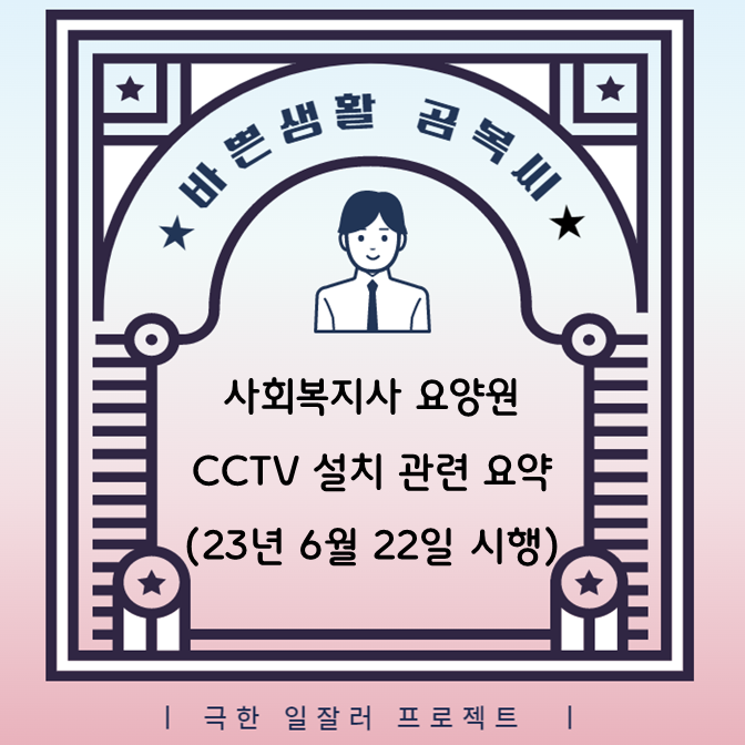 사회복지사 요양원 CCTV 설치 관련 요약 (feat. 23년 6월 22일 시행)
