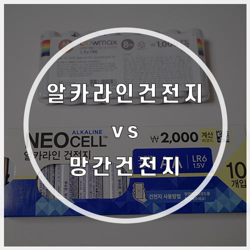  다이소 망간, 알카라인 건전지 차이 사용 용도 비교