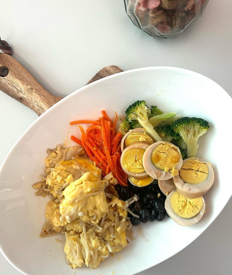 [채식] 당근라페와 팽이버섯전 계란부침의 환상적인 조합. 가벼운 식단 다이어트  추천!