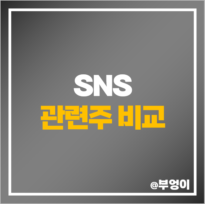 SNS 관련주 국내 주식 카카오 아프리카TV 인포뱅크 주가