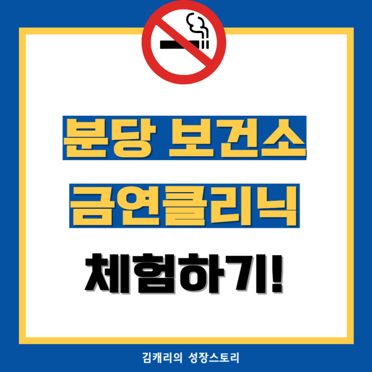  분당 보건소 금연클리닉 체험하기