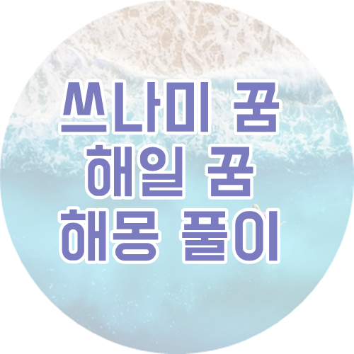 쓰나미 꿈 해일 꿈 파도 덮치는 꿈 해몽 풀이