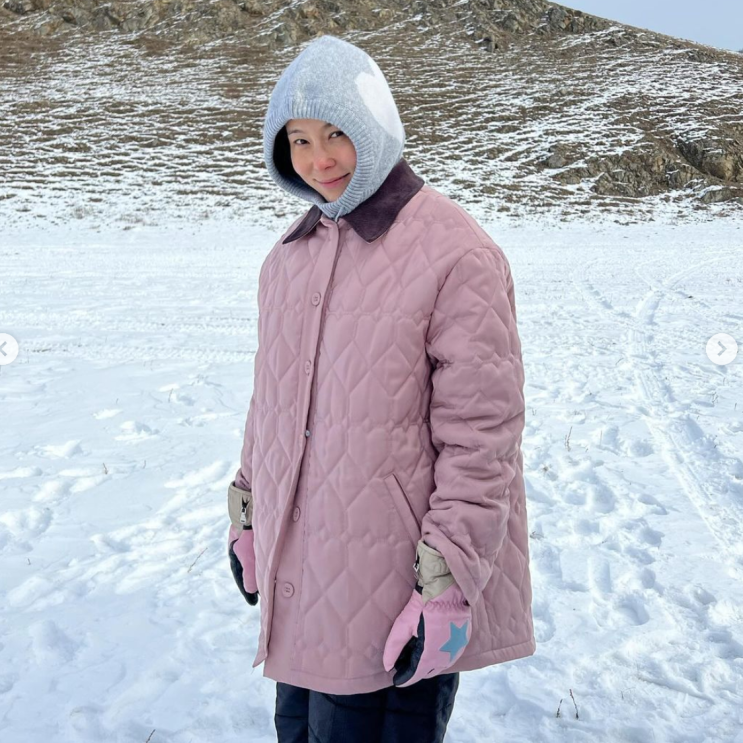  김나영 마지셔우드 여자 겨울 패션 오버핏 퀼팅자켓 바라클라바 코디 정보