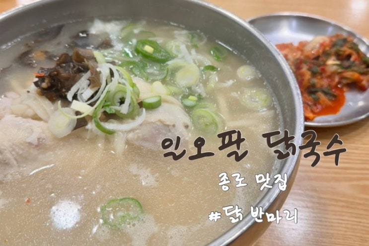  뜨끈따끈 닭칼국수 닭반마리나 들어가있다니 감동..!!!|종로 일오팔 닭국수|양도 많고 가성비 좋은 맛집 추천