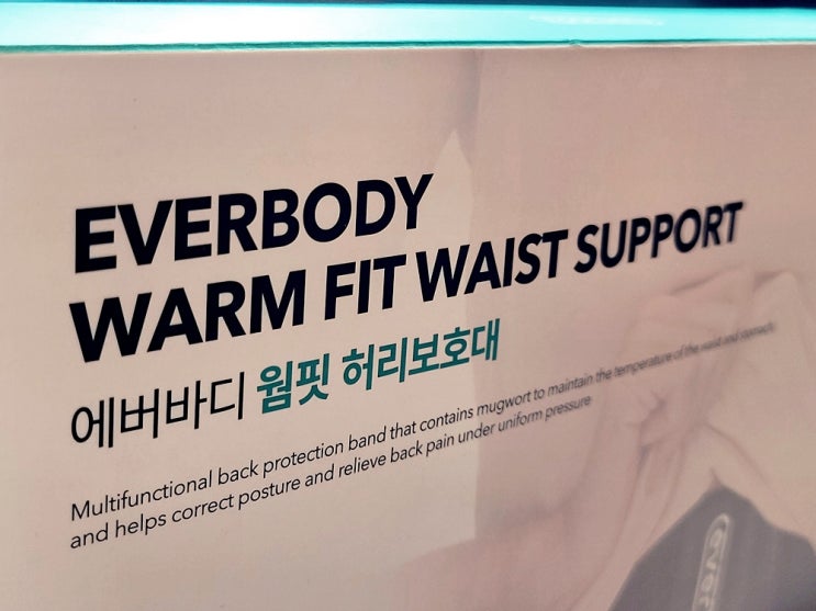  에버바디 웜핏 허리보호대 사용루 근육 안정과 편안함을 동시에!