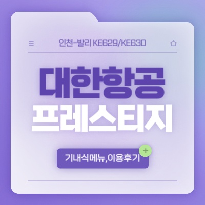  인천-발리 직항 대한항공 비즈니스 프레스티지석 가격 기내식메뉴 좌석 이용 후기 KE629,KE630