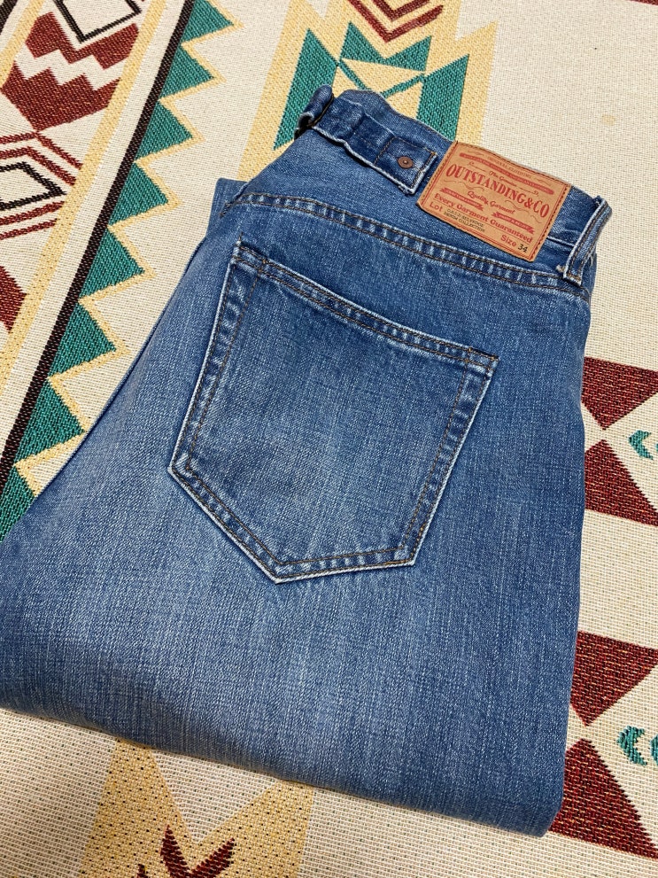  [OUTSTANDING] 30’S CINCH BACK SELVEDGE WIDE PANTS / 아웃스탠딩 셀비지 워싱진