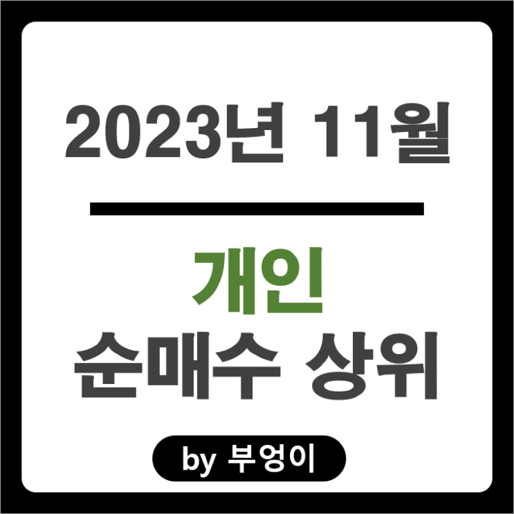11월 개인 순매수 상위 국내 주식 에코프로머티 포스코 주가 11월 개인 순매수 상위 국내 주식 에코프로머티 포스코 주가