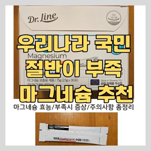  고함량 마그네슘영양제 추천 - 우리나라 절반이 마그네슘 부족 (정신건강과 수면 눈 떨림)