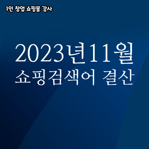 2023년 11월 네이버쇼핑 분야별 인기 검색어 결산