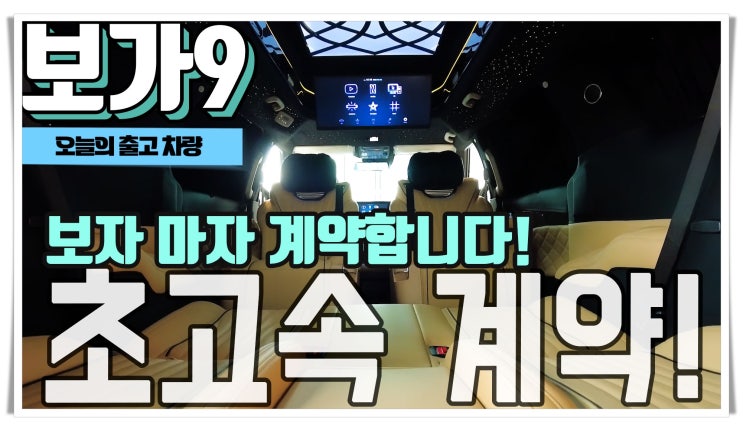  보가9 프리미엄 모델. 카니발 하이리무진의 왕 아닌가요?