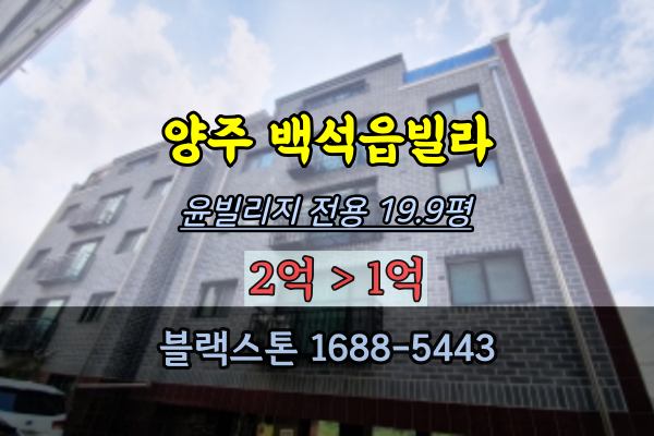  양주시 빌라 경매 백석읍 윤빌리지 1억 엘레베이터 있는 신축